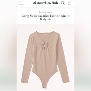 Abercrombie Long-Sleeve Seamless Fabric Keyhole Bodysuit Size Small
